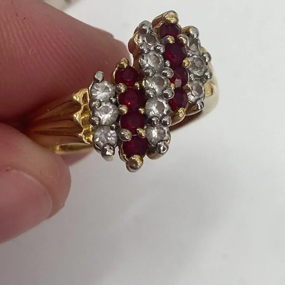 Vintage pave 14 K gold plated Ring Size 7
